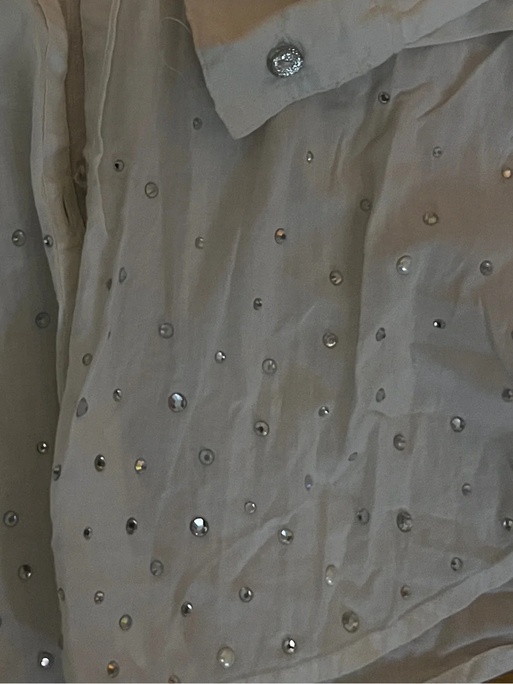 Y2K Justice button down white embellished top sequin color and bottom